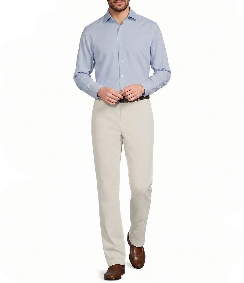 Murano Performance Athletic Fit Solid Stretch Long Sleeve Woven Shirt