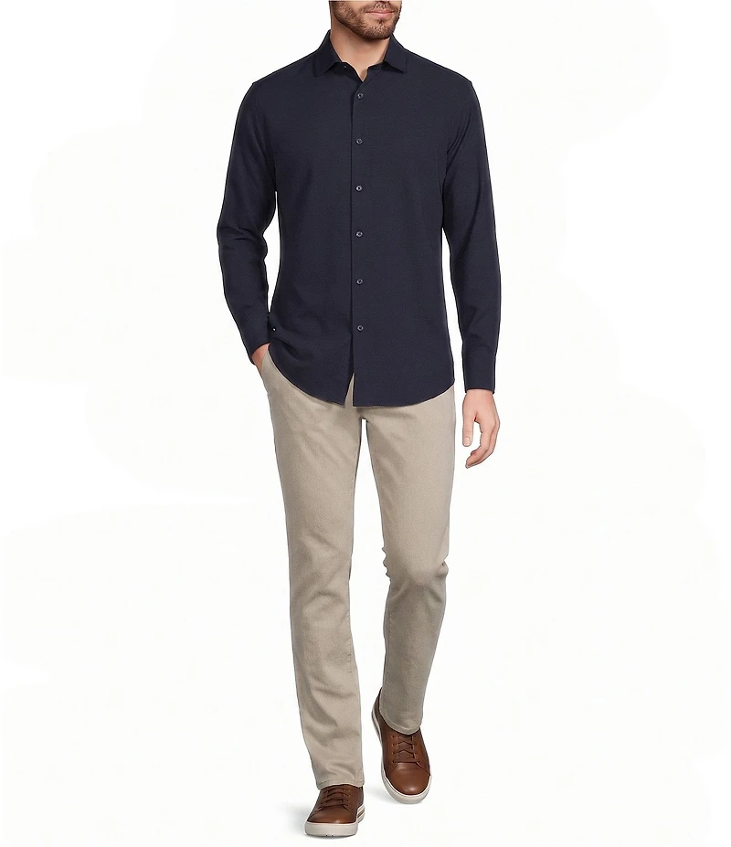 Murano Performance Athletic Fit Solid Stretch Long Sleeve Woven Shirt