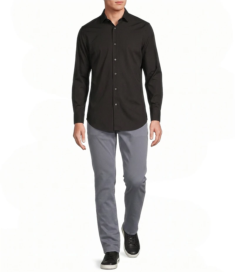 Murano Performance Athletic Fit Solid Stretch Long Sleeve Woven Shirt