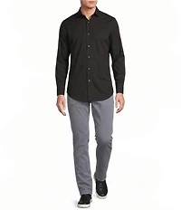 Murano Performance Athletic Fit Solid Stretch Long Sleeve Woven Shirt