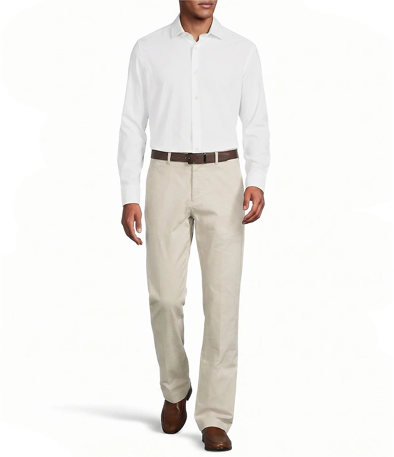 Murano Performance Athletic Fit Solid Stretch Long Sleeve Woven Shirt