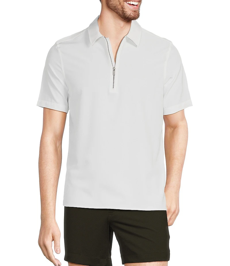Murano Performance Stretch Quarter-Zip Short Sleeve Polo Shirt