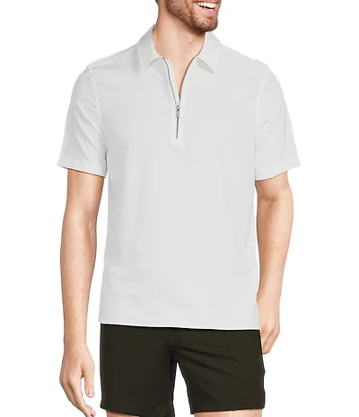 Murano Performance Stretch Quarter-Zip Short Sleeve Polo Shirt