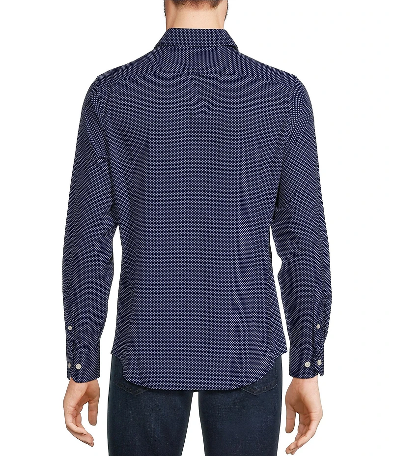 Murano Performance Stretch Slim Fit Diamond Print Long Sleeve Woven Shirt