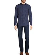 Murano Performance Stretch Slim Fit Diamond Print Long Sleeve Woven Shirt