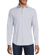 Murano Performance Stretch Slim Fit Medium Diamond Print Long Sleeve Woven Shirt
