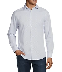 Murano Performance Stretch Slim Fit Medium Diamond Print Long Sleeve Woven Shirt