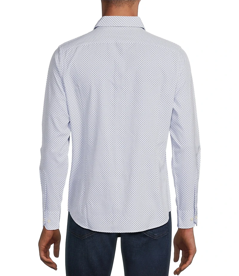 Murano Performance Stretch Slim Fit Medium Diamond Print Long Sleeve Woven Shirt