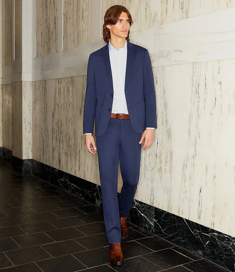 Murano Performance Stretch Slim Fit Medium Diamond Print Long Sleeve Woven Shirt