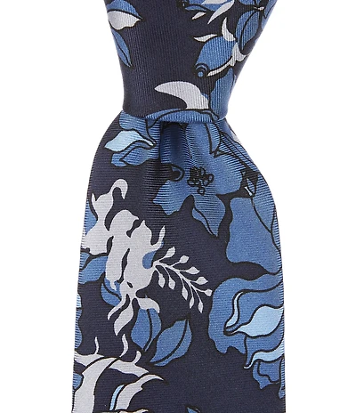 Murano Royal Floral Print 2 3/4#double; Silk Tie