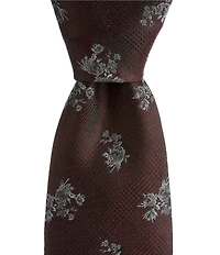 Murano Saint Flower Bunch 3#double; Narrow Woven Silk Blend Tie