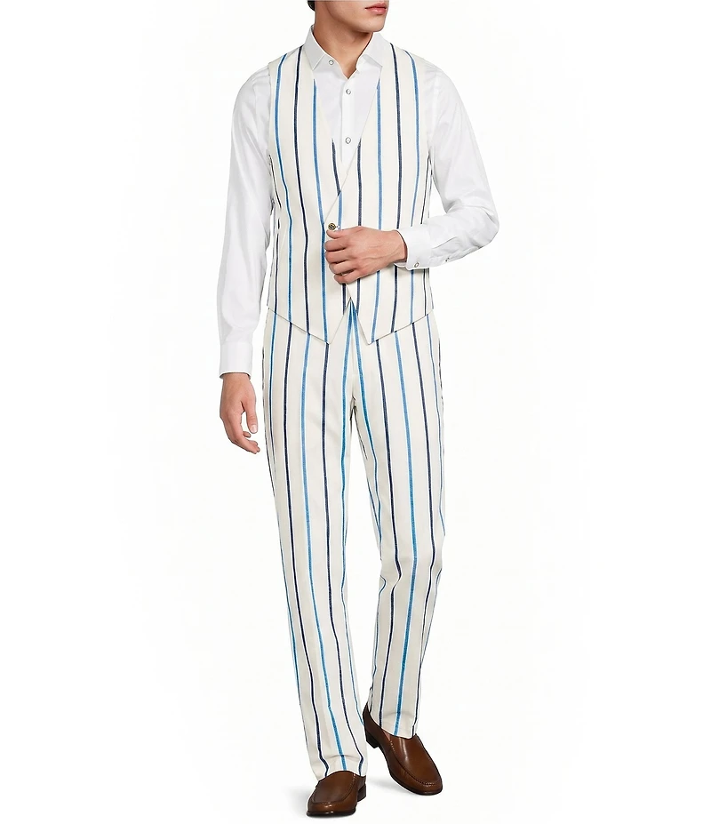 Murano Saronic Islands, Greece Collection Alex Slim Fit Chenille Stripe Suit Separates Dress Pants