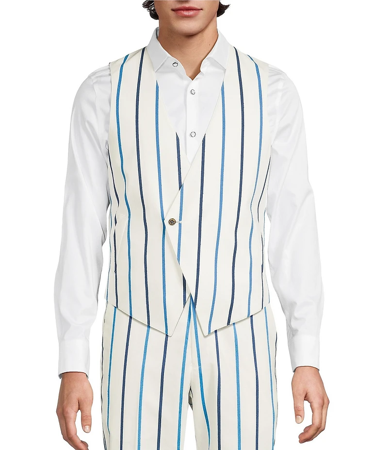 Murano Saronic Islands, Greece Collection Chenille Stripe Suit Separates Vest