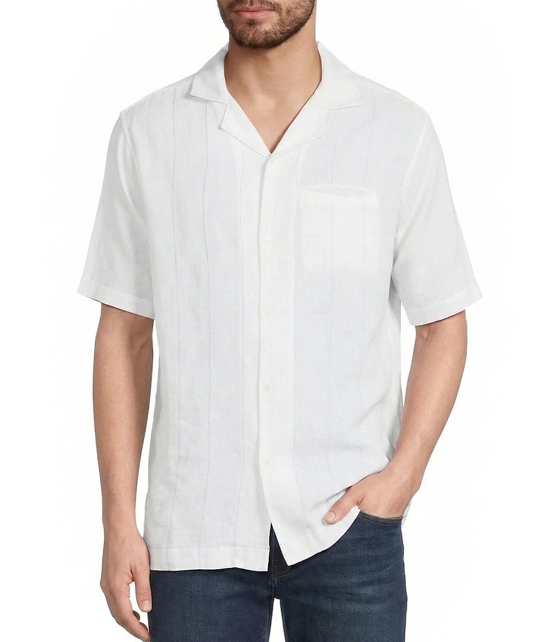Murano Saronic Islands, Greece Collection Contrast Stitch Short Sleeve Woven Camp Shirt