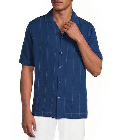 Murano Saronic Islands, Greece Collection Contrast Stitch Short Sleeve Woven Camp Shirt