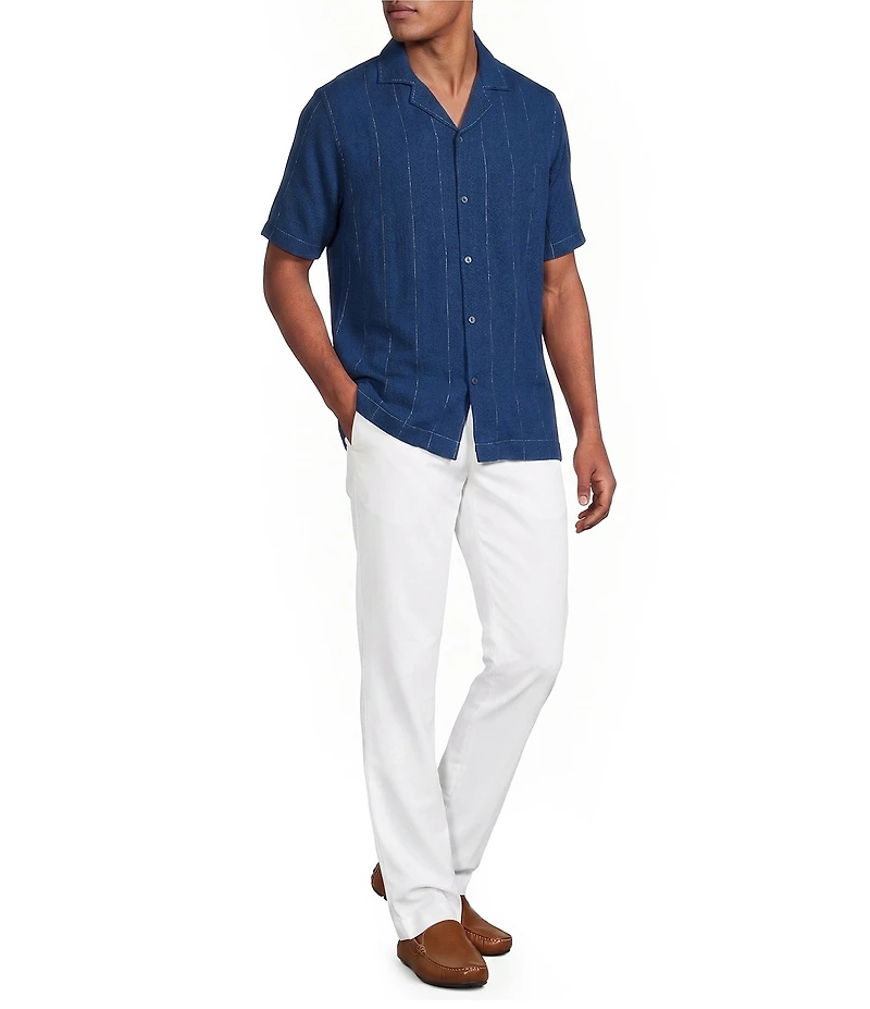 Murano Saronic Islands, Greece Collection Contrast Stitch Short Sleeve Woven Camp Shirt