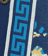 Murano Saronic Islands Greece Collection Jacquard Short Sleeve Camp Sweater