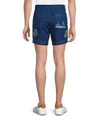 Murano Saronic Islands Greece Collection Linen Embroidery 5.5#double; Inseam Shorts