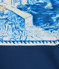 Murano Saronic Islands Greece Collection Patch Print Short Sleeve T-Shirt