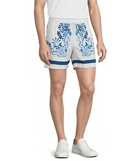 Murano Saronic Islands Greece Collection Printed 5.5#double; Inseam Drawstring Shorts