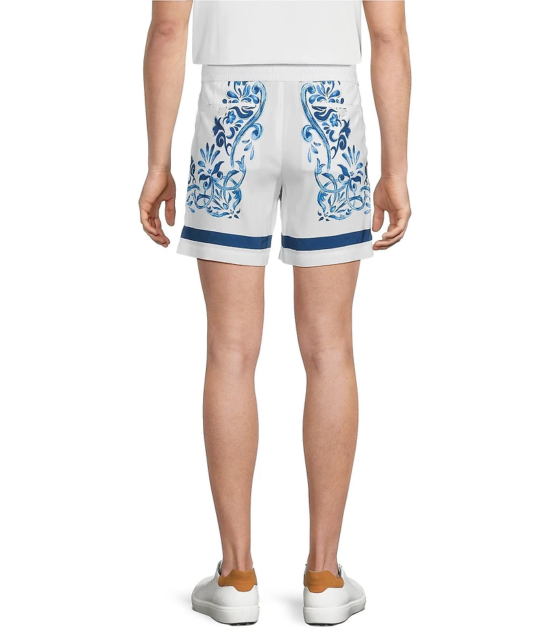 Murano Saronic Islands Greece Collection Printed 5.5#double; Inseam Drawstring Shorts