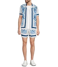 Murano Saronic Islands Greece Collection Printed 5.5#double; Inseam Drawstring Shorts