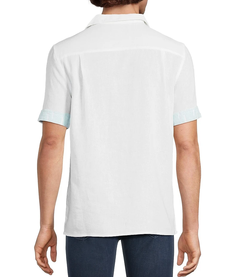 Murano Saronic Islands, Greece Collection Slim Fit Applique Short Sleeve Woven Camp Shirt