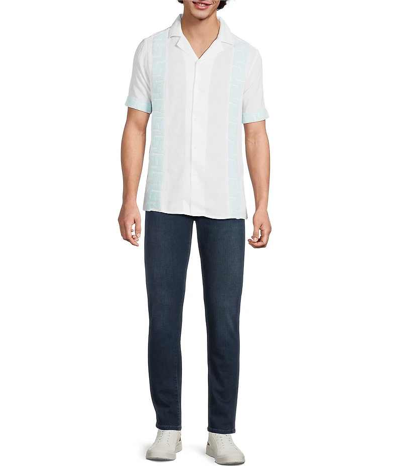 Murano Saronic Islands, Greece Collection Slim Fit Applique Short Sleeve Woven Camp Shirt