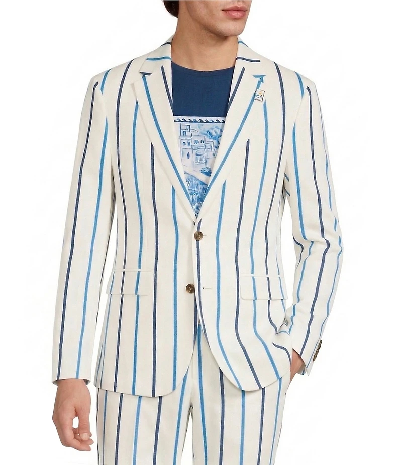 Murano Saronic Islands, Greece Collection Slim Fit Chenille Stripe Suit Separates Jacket