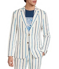 Murano Saronic Islands, Greece Collection Slim Fit Chenille Stripe Suit Separates Jacket