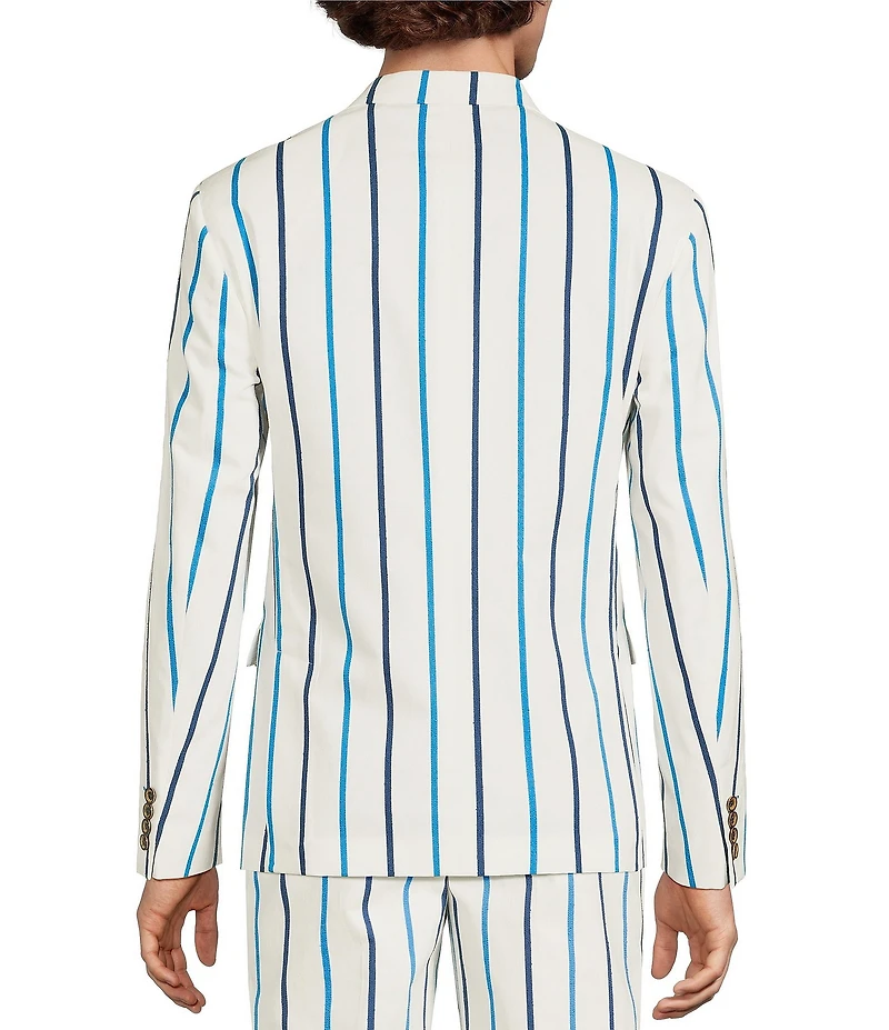 Murano Saronic Islands, Greece Collection Slim Fit Chenille Stripe Suit Separates Jacket