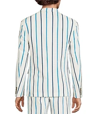 Murano Saronic Islands, Greece Collection Slim Fit Chenille Stripe Suit Separates Jacket