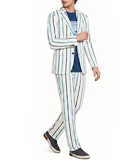 Murano Saronic Islands, Greece Collection Slim Fit Chenille Stripe Suit Separates Jacket