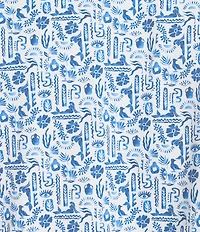 Murano Saronic Islands Greece Collection Slim Fit Greece Print Short Sleeve Button-Front Shirt