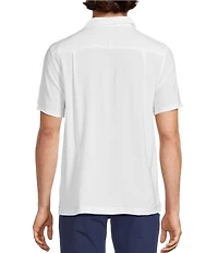 Murano Saronic Islands, Greece Collection Slim Fit Placed Print Short Sleeve Woven Camp Shirt