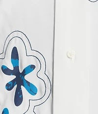 Murano Saronic Islands, Greece Collection Slim Fit Placed Print Short Sleeve Woven Camp Shirt