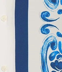 Murano Saronic Islands, Greece Collection Slim Fit Printed Short Sleeve Woven Camp Shirt