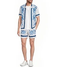 Murano Saronic Islands Greece Collection Coordinating Slim Fit Printed Woven Camp Shirt