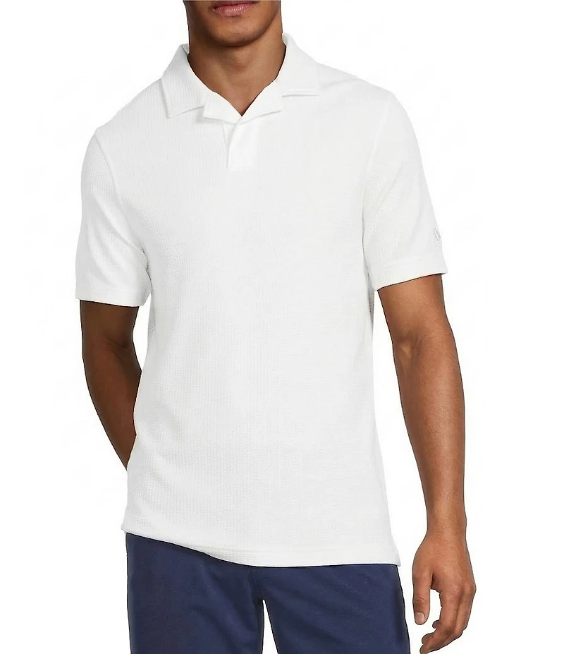 Murano Saronic Islands Greece Collection Solid Slim Fit Textured Short Sleeve Polo Shirt