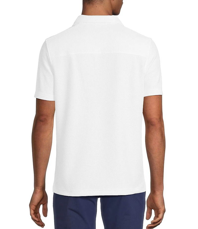 Murano Saronic Islands Greece Collection Solid Slim Fit Textured Short Sleeve Polo Shirt