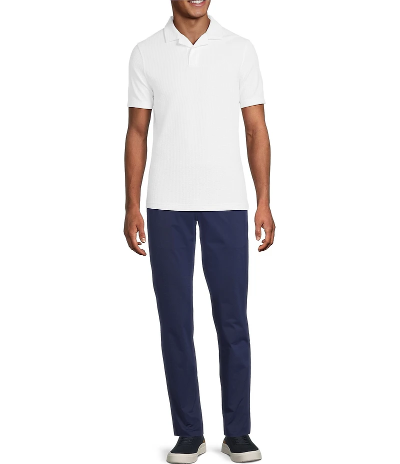 Murano Saronic Islands Greece Collection Solid Slim Fit Textured Short Sleeve Polo Shirt