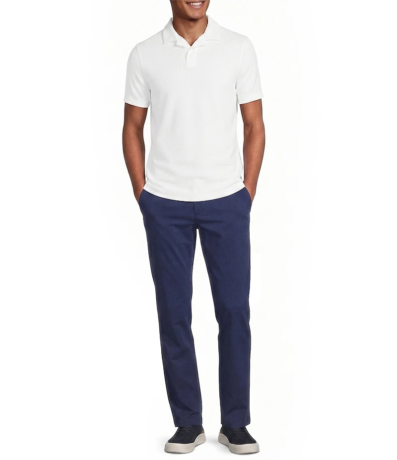 Murano Saronic Islands, Greece Collection Solid Slim Fit Textured Short Sleeve Polo Shirt