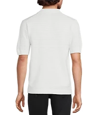 Murano Saronic Islands, Greece Collection Textured Short Sleeve Applique Button Front Shirt