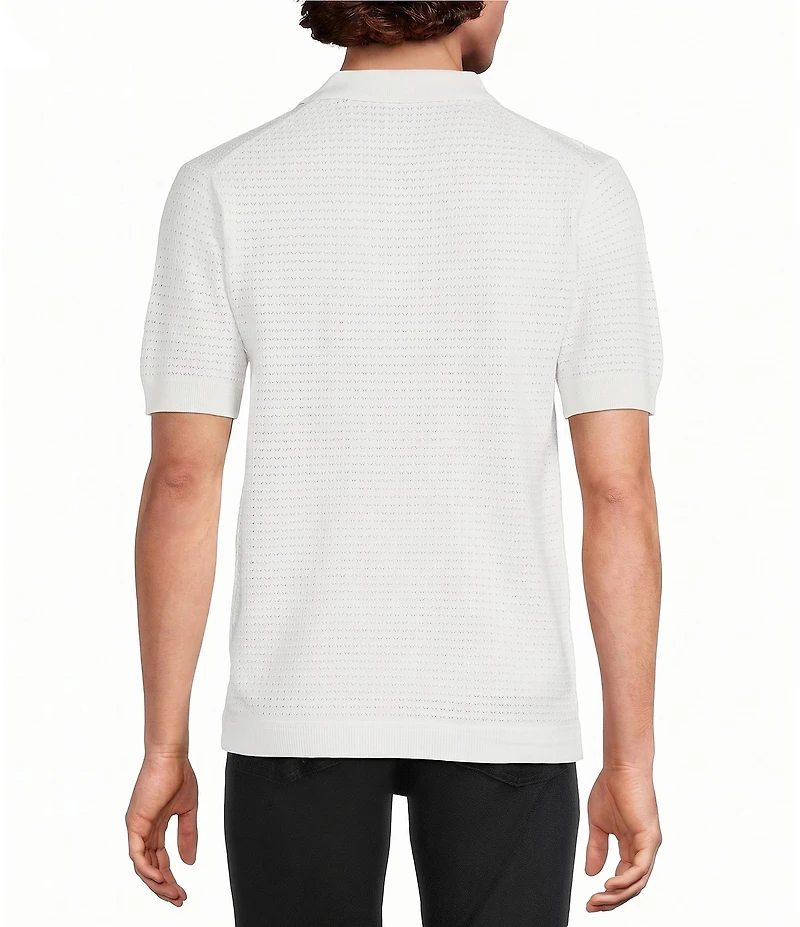 Murano Saronic Islands, Greece Collection Textured Short Sleeve Applique Button Front Shirt