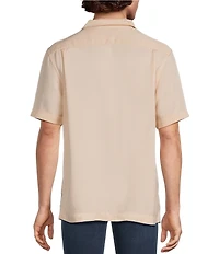 Murano Seville Collection Classic Fit 3D Embroidered Short Sleeve Woven Camp Shirt