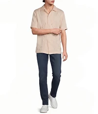 Murano Seville Collection Classic Fit 3D Embroidered Short Sleeve Woven Camp Shirt