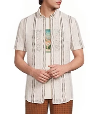 Murano Seville Collection Classic Fit Stripe Short Sleeve Woven Shirt
