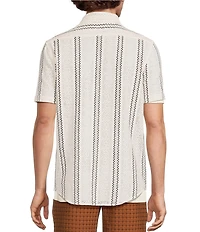 Murano Seville Collection Classic Fit Stripe Short Sleeve Woven Shirt