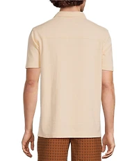 Murano Seville Collection Classic Fit Textured Short Sleeve Polo Shirt