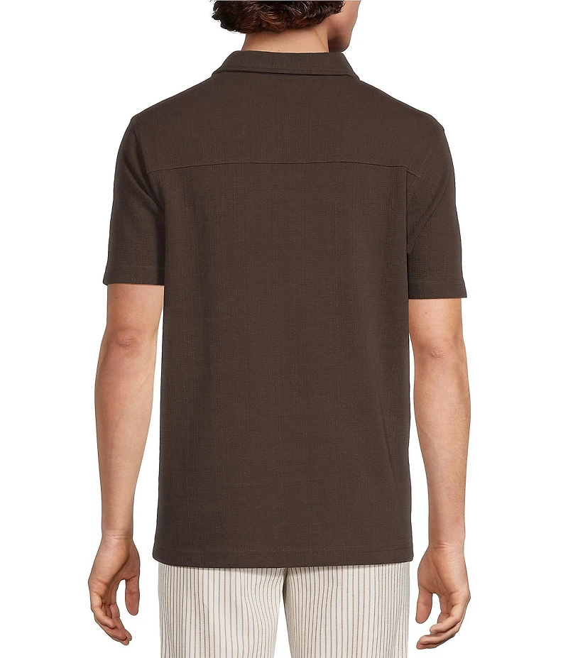 Murano Seville Collection Classic Fit Textured Short Sleeve Polo Shirt